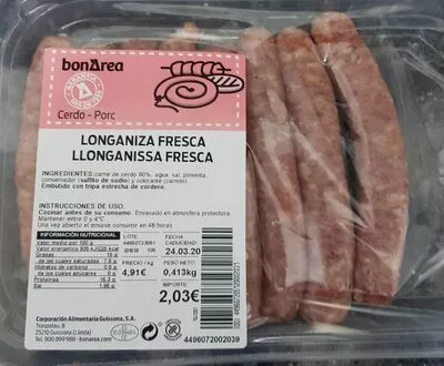 Longaniza fresca Bonarea , code 00449607205120002031