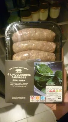 6 Lincolnshire Sausages Marks & Spencer 400 g e, code 00486255