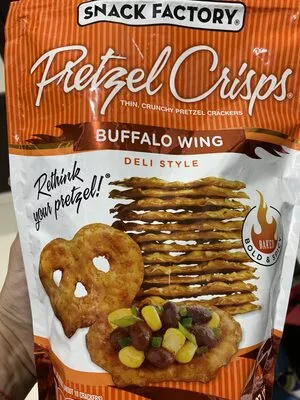 Buffalo wing thin, crunchy pretzel crackers Snack Factory , code 0049508006121