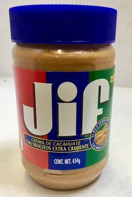 JIF crema de cacahuate con trocitos extra crujiente JIF 454g, code 0051500254806