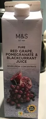 Red Grape, Pomegrenate & Blackcurrant Juice Marks & Spencer 1 L e, code 00529570