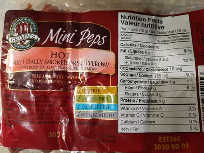 Mini Peps / Hot naturally smoked dry pepperoni Grimm's 300g, code 0055898152157