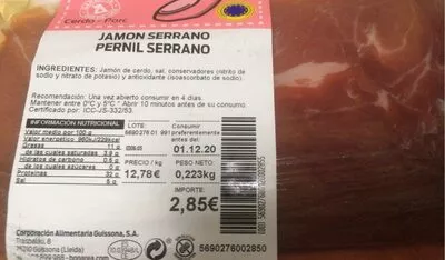 Jamon serrano bonarea , code 00569027600120002855