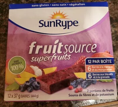 Fruitsource Superfruit Bars SunRype 12 x 37 g, code 0057961026617