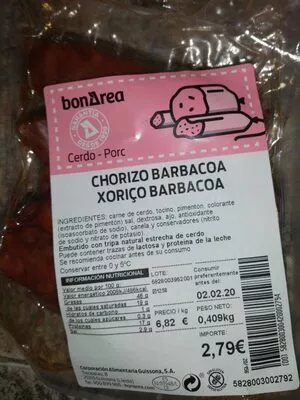 Chorizo barbacoa Bonarea , code 00582800300420002794