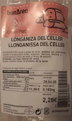 Longaniza del celler Bonarea , code 00583906000420002281