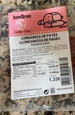 Longaniza de payes Bonarea , code 00584123201620001339