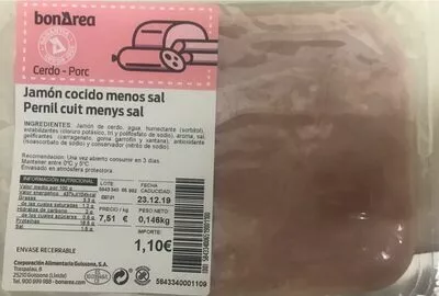 Jamon cocido menos sal Bonarea 2 g, code 00584334006519001100