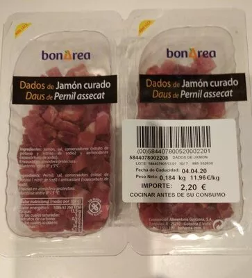 Dados de jamón curado Bonarea , code 00584407800520002201