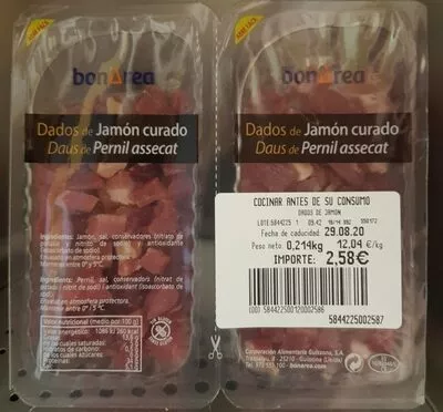 Dados de jamón curado Bonarea , code 00584422500120002586