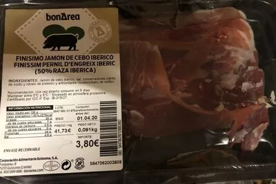 Finisimo jamon de cebo iberico Bonarea 24 g, code 00584706200120003802