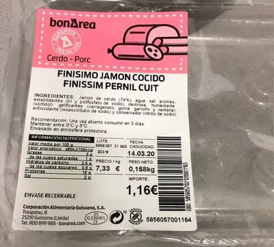 Finisimo jamón cocido Bonarea , code 00585605702120001165