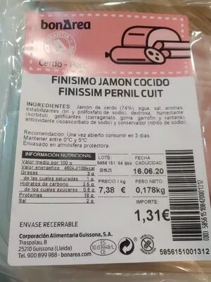 Finísimo jamón cocido Bonarea , code 00585615108420001312