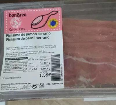 Finísimo de jamón serrano Bonarea , code 00586430500119001357