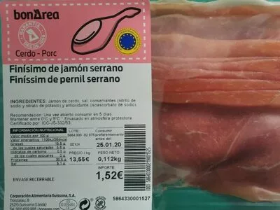 Finísimo de jamón serrano Bonarea , code 00586433000219001525