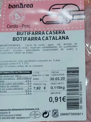 Butifarra casera bonarea , code 00586607301720000919