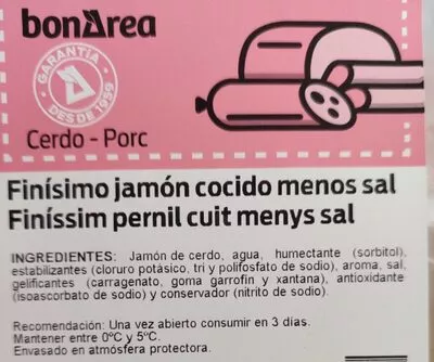 Finissimo de jamon cocido menos sal Bonarea , code 00588223205119001111