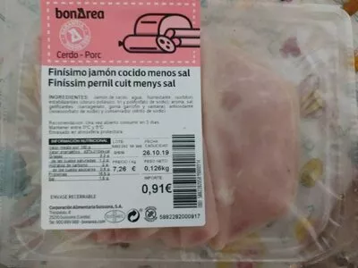 Finísimo jamón cocido menos sal Bonarea 2 g, code 00588228205819000914