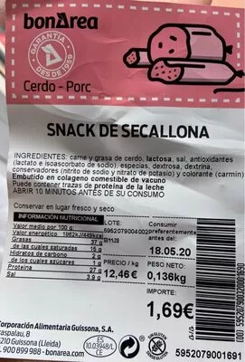 Snack de Secallona Bonarea 1 g, code 00595207900320001690