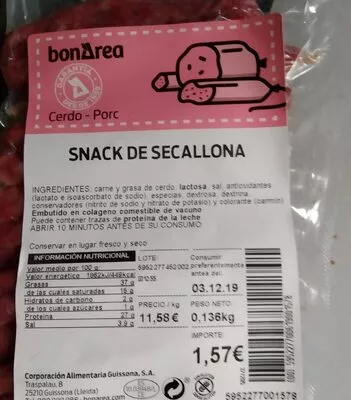 Snack de secallona Bonarea 1 g, code 00595227700619001578