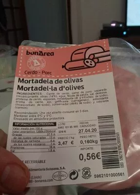 Mortadela de olivas Bonarea , code 00596210109520000569