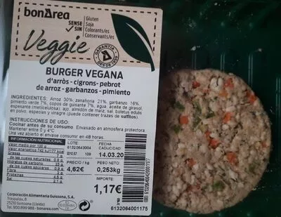 Burger vegana Bonarea 23 g, code 00613206400420001177