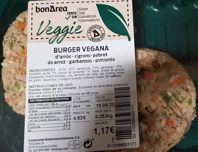 Burger vegana Bonarea 23 g, code 00613209900420001179