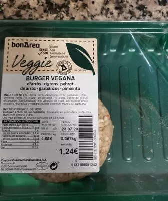 Burger vegana Bonarea , code 00613219500120001249