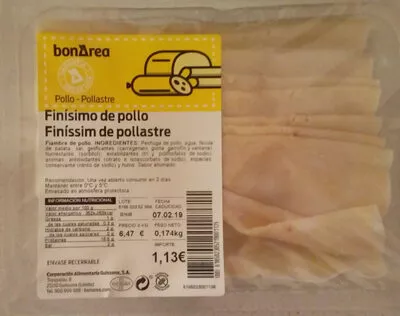 Finísimo de pollo BonÀrea 174 g, code 00618502305219001139