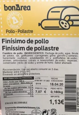 Finísimo de pollo Bonarea 2 g, code 00618509100120001130