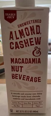 Almond cashew macadamia nut milk Trader Joe's , code 00619424