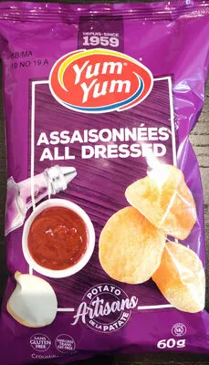 chips assaisonnées yum yum 60 g, code 0062907022868