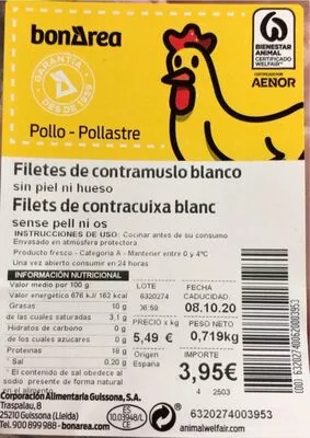 Filetes de contramuslo blanco bonarea , code 00632027400620003953