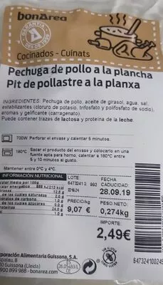 Pechuga de pollo a la plancha Bonárea , code 00647324100219002490