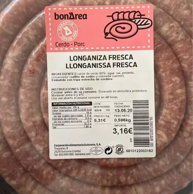 Longaniza fresca Bonarea , code 00681012205520003166