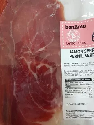 Jamon serrano bonarea , code 00703627000120002978