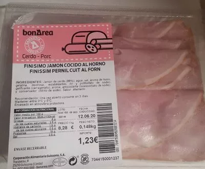 Finísimo jamón cocido al horno Bonarea , code 00704415004920001234