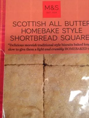 Scottish all butter shortbread squares Marks & Spencer , code 00706742