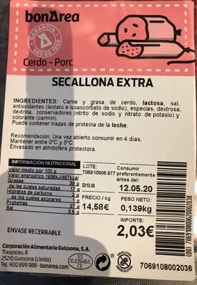 Secallona Extra Bonarea , code 00706910800620002038