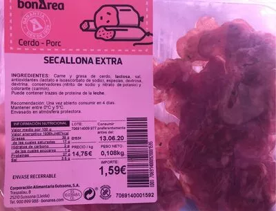 Secallona extra Bonarea , code 00706914000920001595