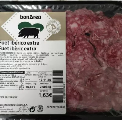 Fuet ibérico extra BonÁrea , code 00707928703319001632