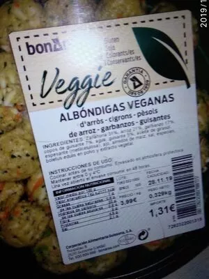 Albóndigas veganas Bonarea , code 00726131900219001257