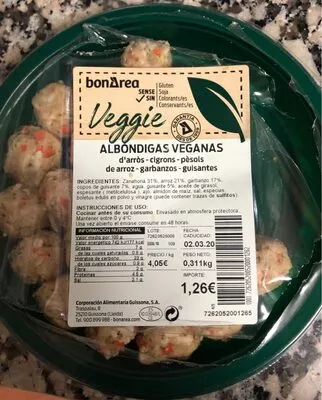 Albondigas veganas Bonarea 23 g, code 00726205200520001262