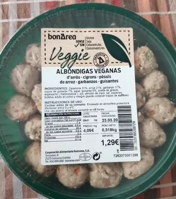 Albóndigas Veganas Bonarea 23 g, code 00726207300520001298