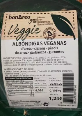 Albondigas veganas Bonarea , code 00726208300120001246