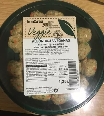 Albóndigas veganas Bonarea 23 g, code 00726226700119001350