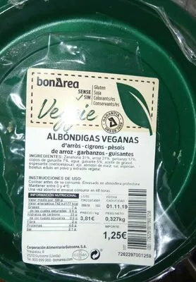 Albóndigas veganas Bonarea 23 g, code 00726229700119001258