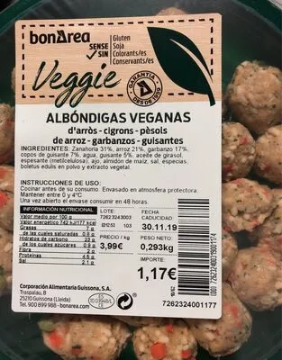 Albondigas veganas Bonarea , code 00726232400319001174