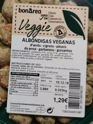 Albóndigas veganas Bonarea , code 00726233400419001295