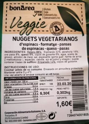 Nuggets vegetarianos Bonarea 13 g, code 00726407400320001608